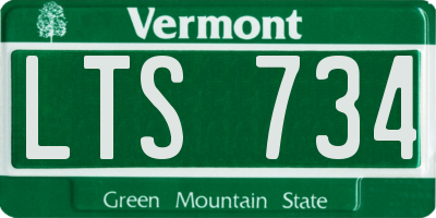 VT license plate LTS734