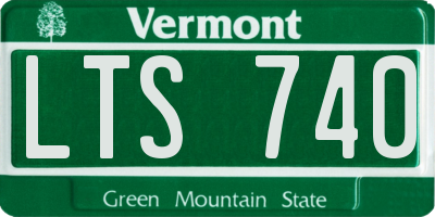 VT license plate LTS740