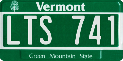 VT license plate LTS741