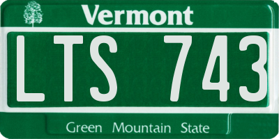 VT license plate LTS743