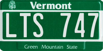VT license plate LTS747