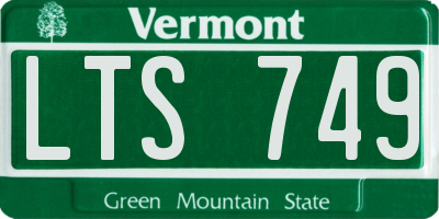VT license plate LTS749