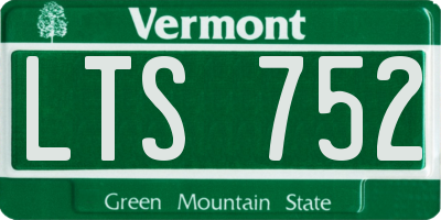 VT license plate LTS752