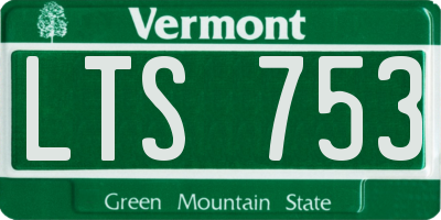 VT license plate LTS753