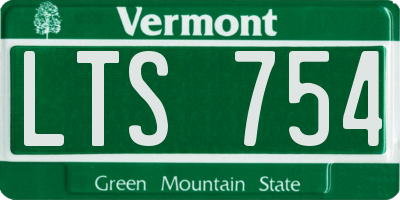 VT license plate LTS754