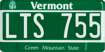 VT license plate LTS755