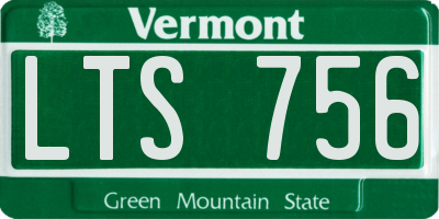VT license plate LTS756
