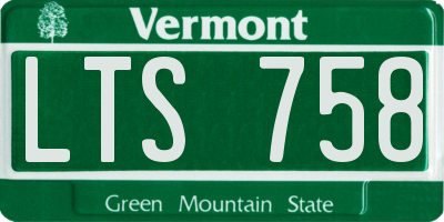 VT license plate LTS758