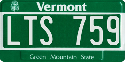 VT license plate LTS759