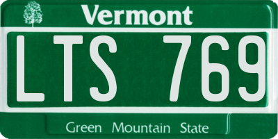 VT license plate LTS769