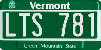 VT license plate LTS781