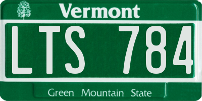 VT license plate LTS784