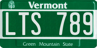 VT license plate LTS789