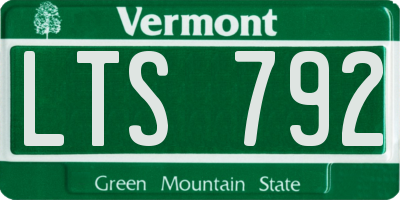 VT license plate LTS792