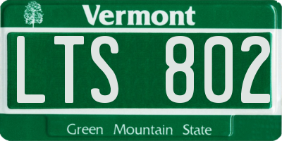 VT license plate LTS802