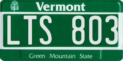 VT license plate LTS803