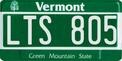 VT license plate LTS805