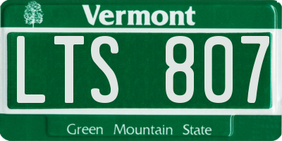 VT license plate LTS807