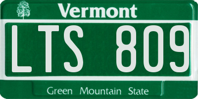 VT license plate LTS809