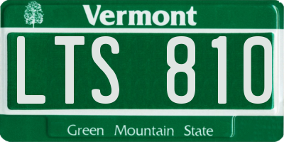 VT license plate LTS810