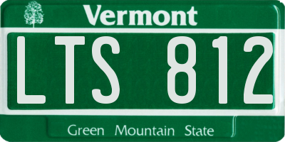 VT license plate LTS812