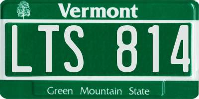 VT license plate LTS814