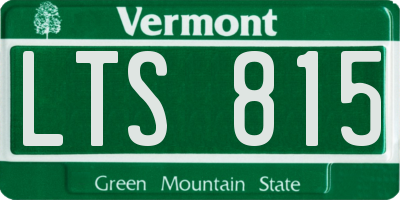 VT license plate LTS815