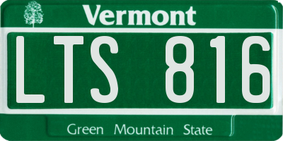 VT license plate LTS816