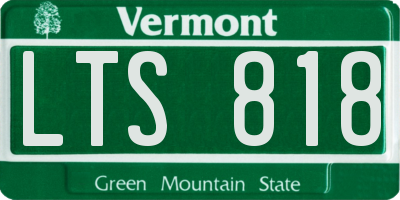 VT license plate LTS818