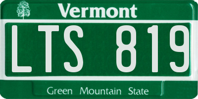 VT license plate LTS819