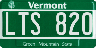 VT license plate LTS820