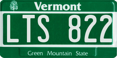 VT license plate LTS822