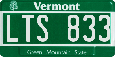VT license plate LTS833