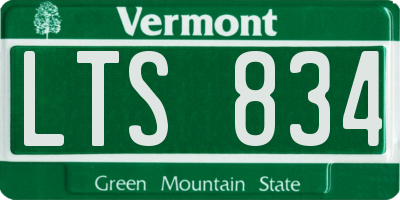 VT license plate LTS834