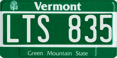 VT license plate LTS835