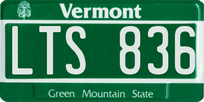 VT license plate LTS836