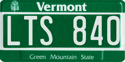 VT license plate LTS840