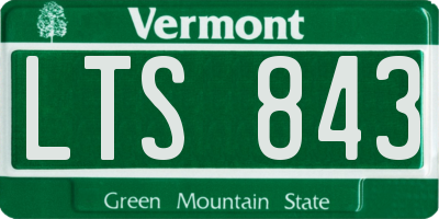 VT license plate LTS843