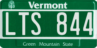 VT license plate LTS844