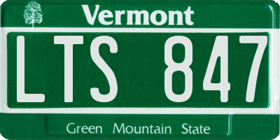 VT license plate LTS847