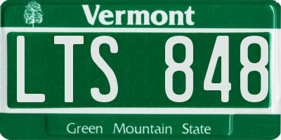 VT license plate LTS848