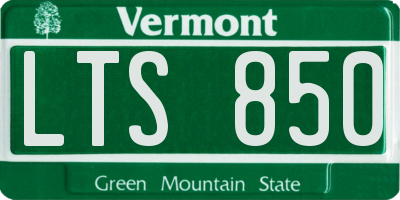 VT license plate LTS850