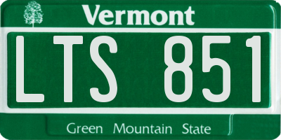 VT license plate LTS851