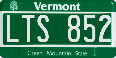 VT license plate LTS852