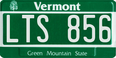 VT license plate LTS856