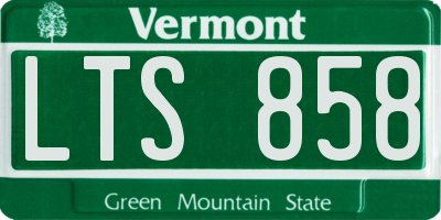 VT license plate LTS858