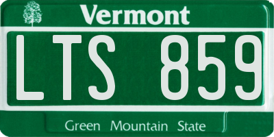 VT license plate LTS859