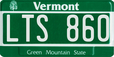 VT license plate LTS860