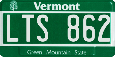 VT license plate LTS862