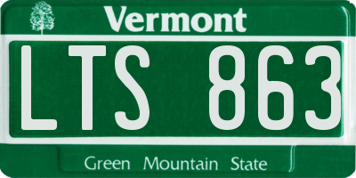 VT license plate LTS863